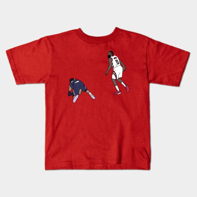 James Harden Crosses Over Jamal Murray Kids T-Shirt by rattraptees